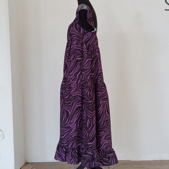 En Saison purple and black Tiger Tiered maxi dress - Picture 3 of 9